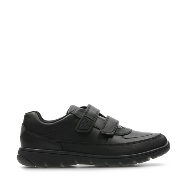 Clarks Boys Venture Walk School Shoes Black | USA-3210465